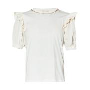 Jersey en Taffeta T-shirt Liu Jo , White , Dames