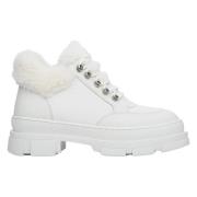 Dames Witte Veterschoenen voor de Winter met Echt Bont Er00112246 Estr...