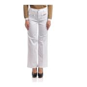 Flare Cropped Broek Liu Jo , White , Dames