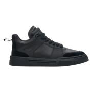 Heren Zwarte High-Top Sneakers gemaakt van Echt Leer en Suède Er001143...