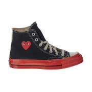 Zwarte Chuck 70 Sneakers met Rode Zool Comme des Garçons Play , Black ...