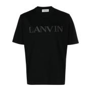 Zwart Wit Curb Tee-Shirt Lanvin , Black , Heren