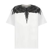 Wit T-shirt met Icon Wings Print Marcelo Burlon , White , Heren