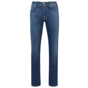 Slim Fit Donkerblauwe Denim Jeans Jacob Cohën , Blue , Heren