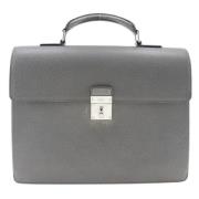 Pre-owned Leather briefcases Louis Vuitton Vintage , Gray , Dames