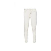 Beige Cropped Katoenen Broek Liu Jo , Beige , Dames