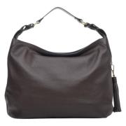 Bruine leren hobo tas voor vrouwen Estro , Brown , Dames