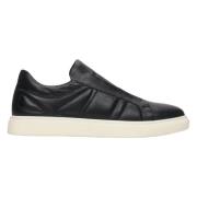 Heren Zwarte Slip-On Lage Sneakers gemaakt van Echt Leer Er00112647 Es...