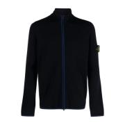 Blauwe Zippered Compass Sweatshirt Stone Island , Blue , Heren