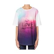 Brand Logo T-shirt Top Cotton Love Moschino , Multicolor , Dames