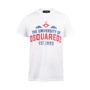 Grafische Print Katoenen T-shirt Dsquared2 , White , Heren