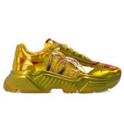 Hoge Top Fluorescerend Gele Sneakers Dolce & Gabbana , Yellow , Heren