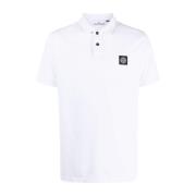 Witte Katoenen Patch Compass Polo Stone Island , White , Heren