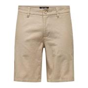 Stijlvolle Bermuda Shorts voor Mannen Only & Sons , Beige , Heren