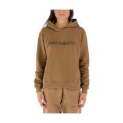 Lange mouwen hoodie met voorlogo Hinnominate , Brown , Dames