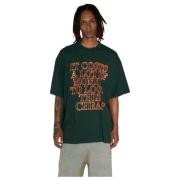 Front Tekst Print Crewneck T-Shirt Vetements , Green , Heren