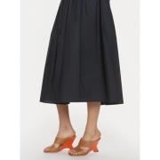 Navy Katoenen Midi Rok ViCOLO , Black , Dames