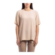 Zijdeblend T-shirt met korte mouwen Seventy , Beige , Dames