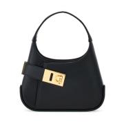 Zwarte Gancini Gesp Top Handvat Tas Salvatore Ferragamo , Black , Dame...