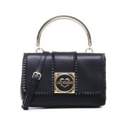 Zwarte Logotas met Metalen Handvat Love Moschino , Black , Dames