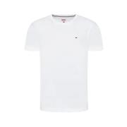Casual Katoenen T-shirt Tommy Hilfiger , White , Heren