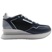 Navy Silver Sneakers Stijlvol Comfortabel Apepazza , Multicolor , Dame...