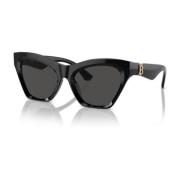 Moderne Cat-Eye Zonnebril met Gouden Accenten Burberry , Black , Dames