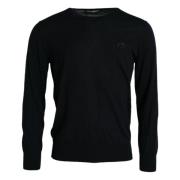 Blauwe Cashmere Bij Crewneck Sweater Dolce & Gabbana , Blue , Heren