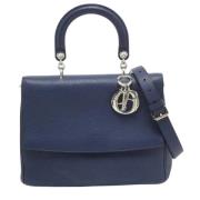 Pre-owned Leather handbags Dior Vintage , Blue , Dames