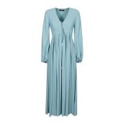 Blauwe Lange Jurk van Acetaat en Zijde Max Mara Weekend , Blue , Dames