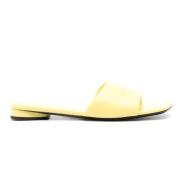 Citroengele Leren Slides Balenciaga , Yellow , Dames