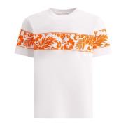Tropische Band T-Shirt 100% Katoen Maison Kitsuné , White , Heren