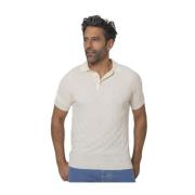 Ecru Geometrische Polo Shirt Gran Sasso , Beige , Heren