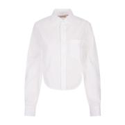 Witte Katoenen Poplin Overhemd met Lange Mouwen Marni , White , Dames