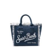 Fringed Vanity Tote Tas MC2 Saint Barth , Blue , Dames