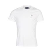 Heren Regular Fit Wit T-shirt Barbour , White , Heren