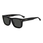 Black Folding Clip On Sunglasses Dsquared2 , Black , Heren