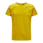 Jersey Katoenen T-shirt met Bedrukt Logo K-Way , Yellow , Heren