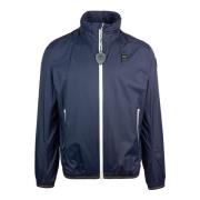 Blauwe Contrastjas met Witte Details Blauer , Blue , Heren