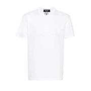 T-shirt met reliëflogo - Wit Dsquared2 , White , Heren