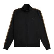Contrast Tape Track Jacket Fred Perry , Black , Heren