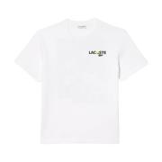 T-shirt met achterprint van zware katoenen jersey Lacoste , White , He...