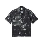 Hawaiian Stijl Zwart Shirt Aries , Black , Heren