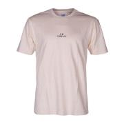 Mannen Crew Neck T-shirt, Regular Fit met Voorlogo C.p. Company , Pink...