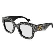 Oversized Cateye Zonnebril in Zwart Gucci , Black , Unisex