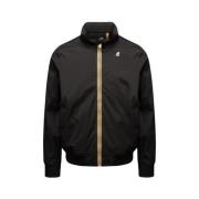 Bomber Zip Jas, Zwart Nylon K-Way , Black , Heren