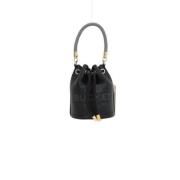 Zwarte Leren Bucket Bag met Gouden Hardware Marc Jacobs , Black , Dame...