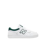 Klassieke Basketbalstijl Leren Sneakers New Balance , White , Heren