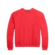 Rode Ronde Hals Sweatshirt Ralph Lauren , Red , Dames