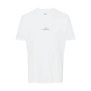 T-shirt met logo en grafische print C.p. Company , White , Heren